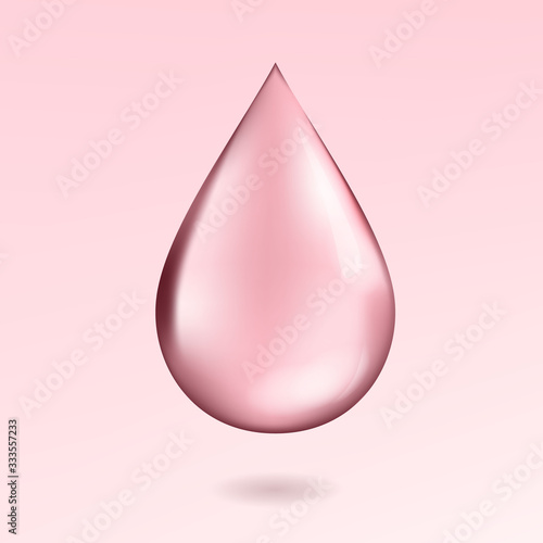Pink oil or rose water perfume  vector illustration. 