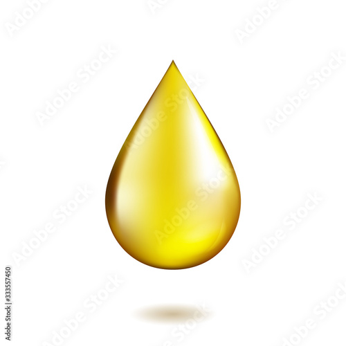 Realistic olive or sunflower drop isolated on white background. 