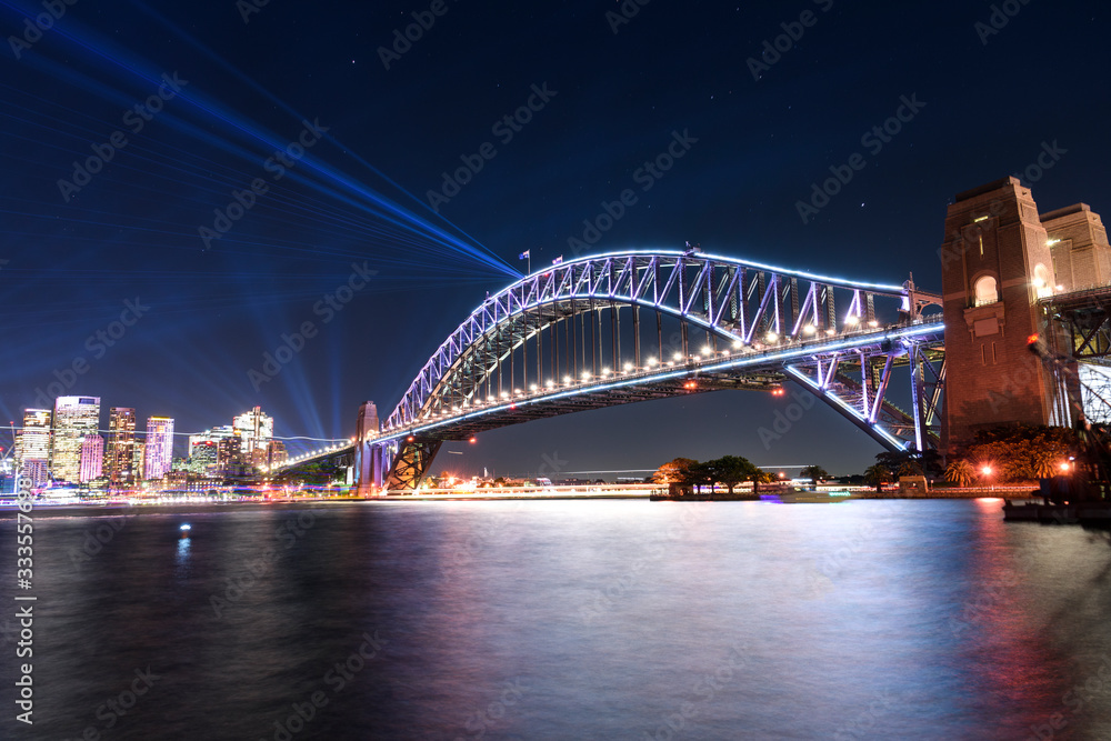 Sydney Harbour Bridge at night, Vivid Sydney, Australia