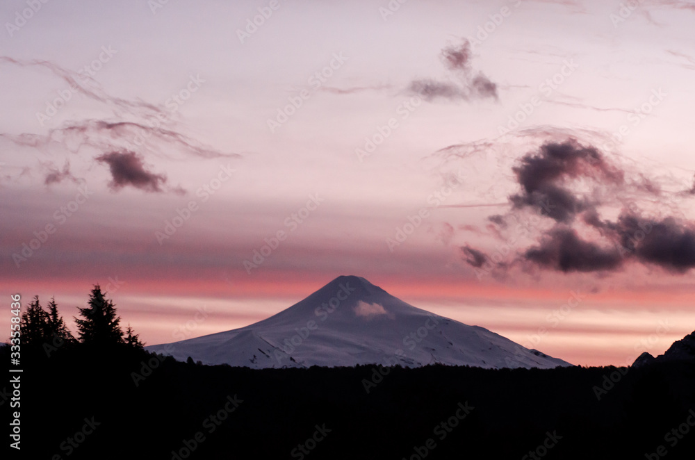 pink sky volcano