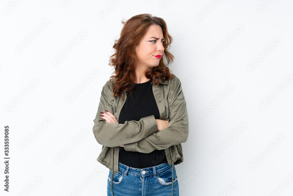 Young Russian woman over isolated white background portrait Young Russian woman over isolated white background portrait