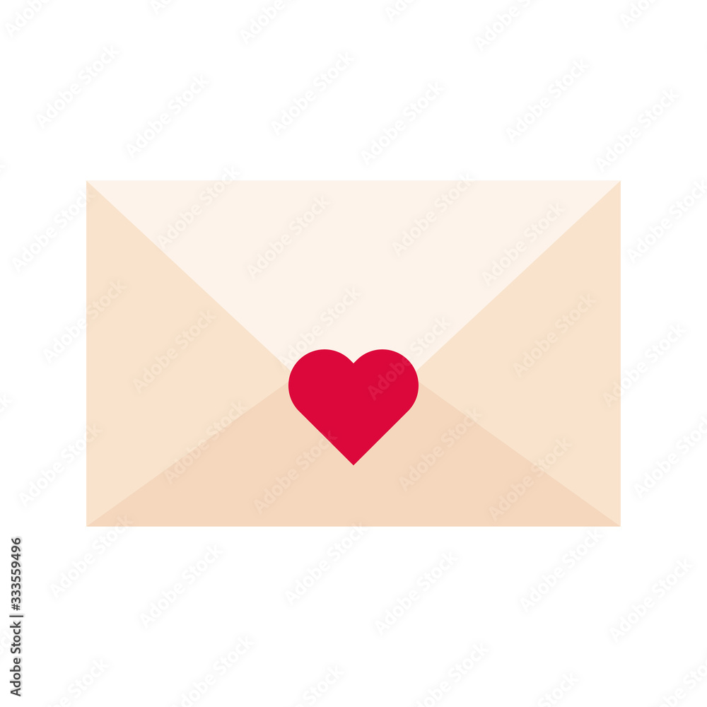 happy valentines day envelope with heart flat style happy valentines day envelope with heart flat style