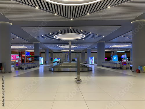 Photography Empty airport during covid 19 coronavirus pandemic in the world