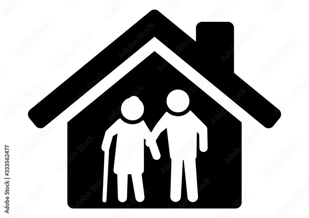gz763 GrafikZeichnung - german: Haus / Alte Leute - Seniorenpaar zu Hause in Quarantäne - english: house - senior couple at home / quarantine - elderly people - simple template - DIN A2, A3, A4 g9381 gz763 GrafikZeichnung - german: Haus / Alte Leute - Seniorenpaar zu Hause in Quarantäne - english: house - senior couple at home / quarantine - elderly people - simple template - DIN A2, A3, A4 g9381