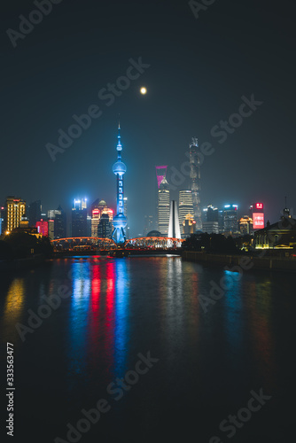 Image of Beautiful Shanghai Skyline at Night