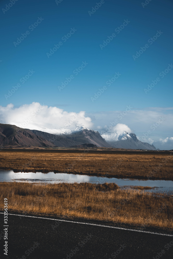 Mountain Landscape in Iceland during clear weather