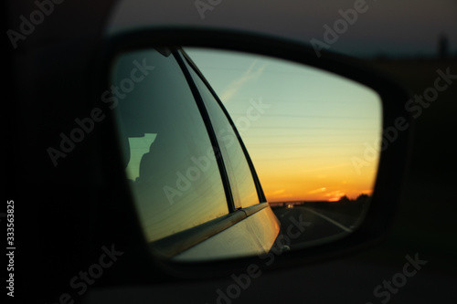 sunset in the mirror