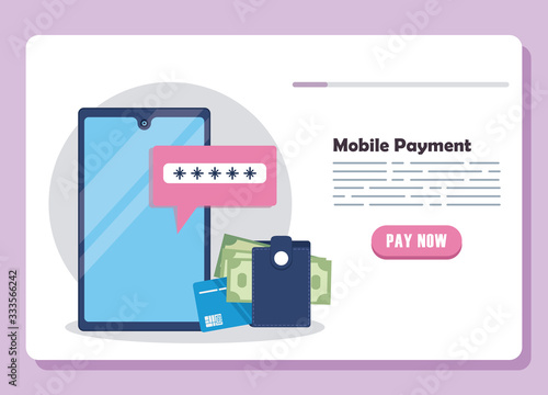 payment online technology with smartphone and wallet money