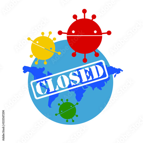Virus molecules isolated on white background. Illustration of a coronavirus epidemic.