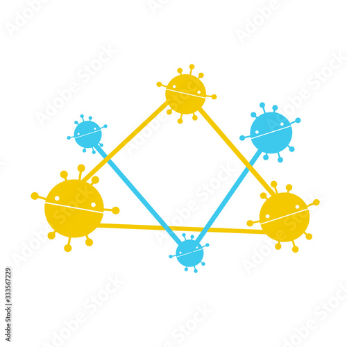 Virus molecules isolated on white background. Illustration of a coronavirus epidemic.