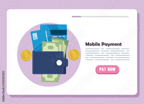 payment online technology with wallet and money