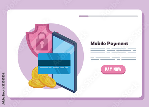 payment online technology with smartphone and credit card