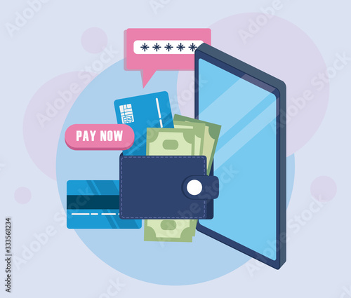 payment online technology with smartphone and wallet money