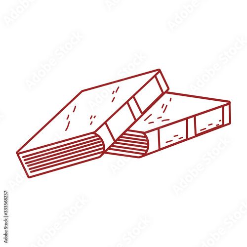 book day, pile textbooks hardcover isolated icon design line style photo