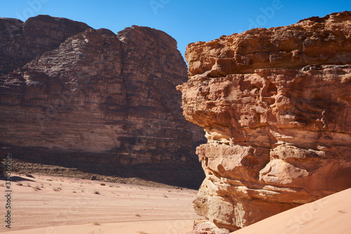 Panoramic of the desert of Wadi Rum, Jordan