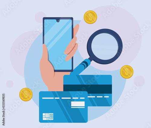 payment online technology with smartphone and credit card