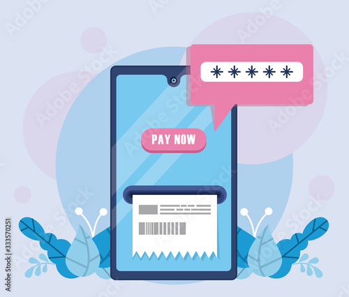 payment online technology with smartphone and receipt