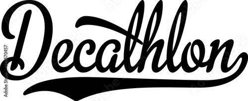 Decathlon Typography Graphic Vector Illustration