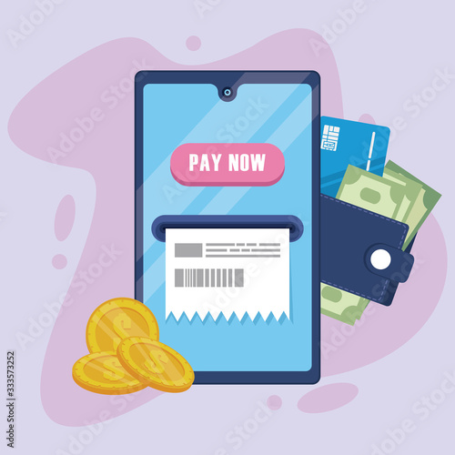 payment online technology with smartphone and wallet money