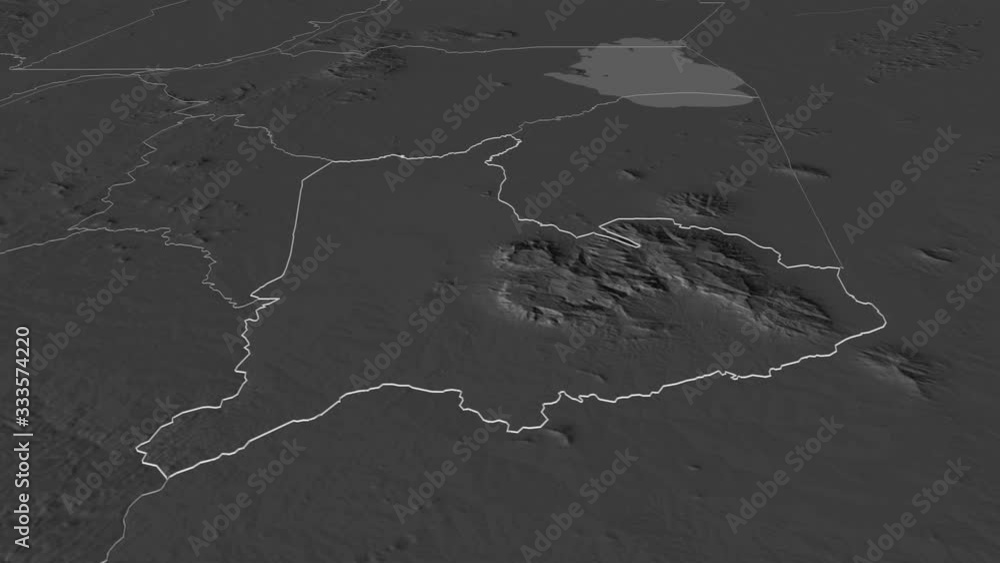 Mulanje, district with its capital, zoomed and extruded on the bilevel map of Malawi in the conformal Stereographic projection. Animation 3D Mulanje, district with its capital, zoomed and extruded on the bilevel map of Malawi in the conformal Stereographic projection. Animation 3D