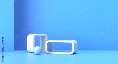 3D rendered blue geometry background