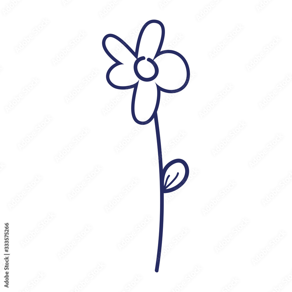 flower stem petals decoration cartoon isolated icon design line style flower stem petals decoration cartoon isolated icon design line style