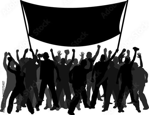silhouette of protesters