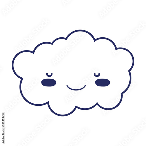 cloud sky kawaii cartoon isolated icon design line style