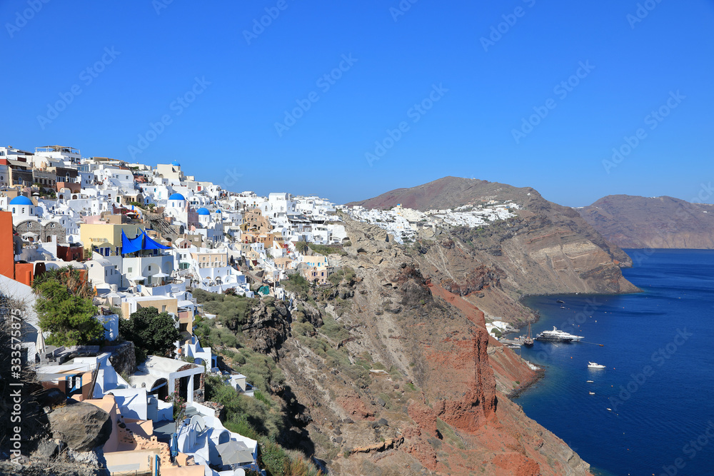 Beautiful View of Oia on Santorini Island, Greece