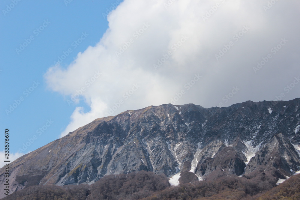 春の晴れた日の大山 Mt.Daisen blue sky