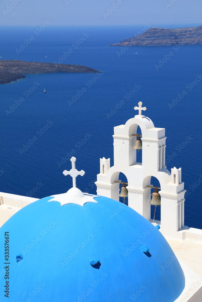 Beautiful View of Oia on Santorini Island, Greece