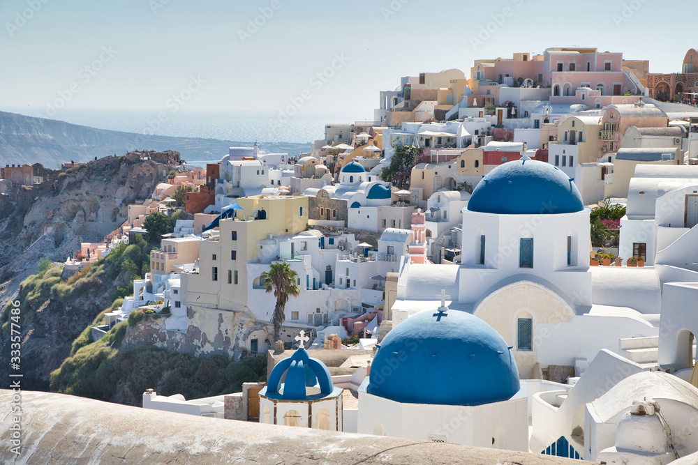 Fototapeta premium Beautiful View of Oia on Santorini Island, Greece