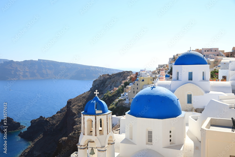 Beautiful View of Oia on Santorini Island, Greece