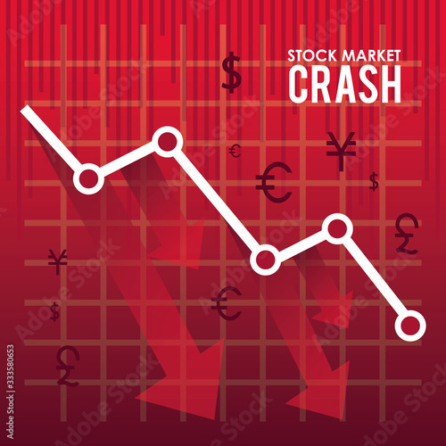 Wallpaper Mural stock market crash with arrows down Torontodigital.ca