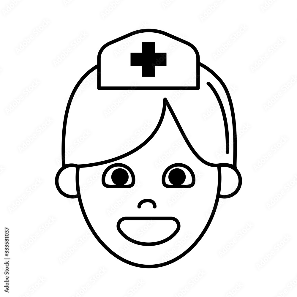 virus covid 19 pandemic nurse medical staff line style icon virus covid 19 pandemic nurse medical staff line style icon
