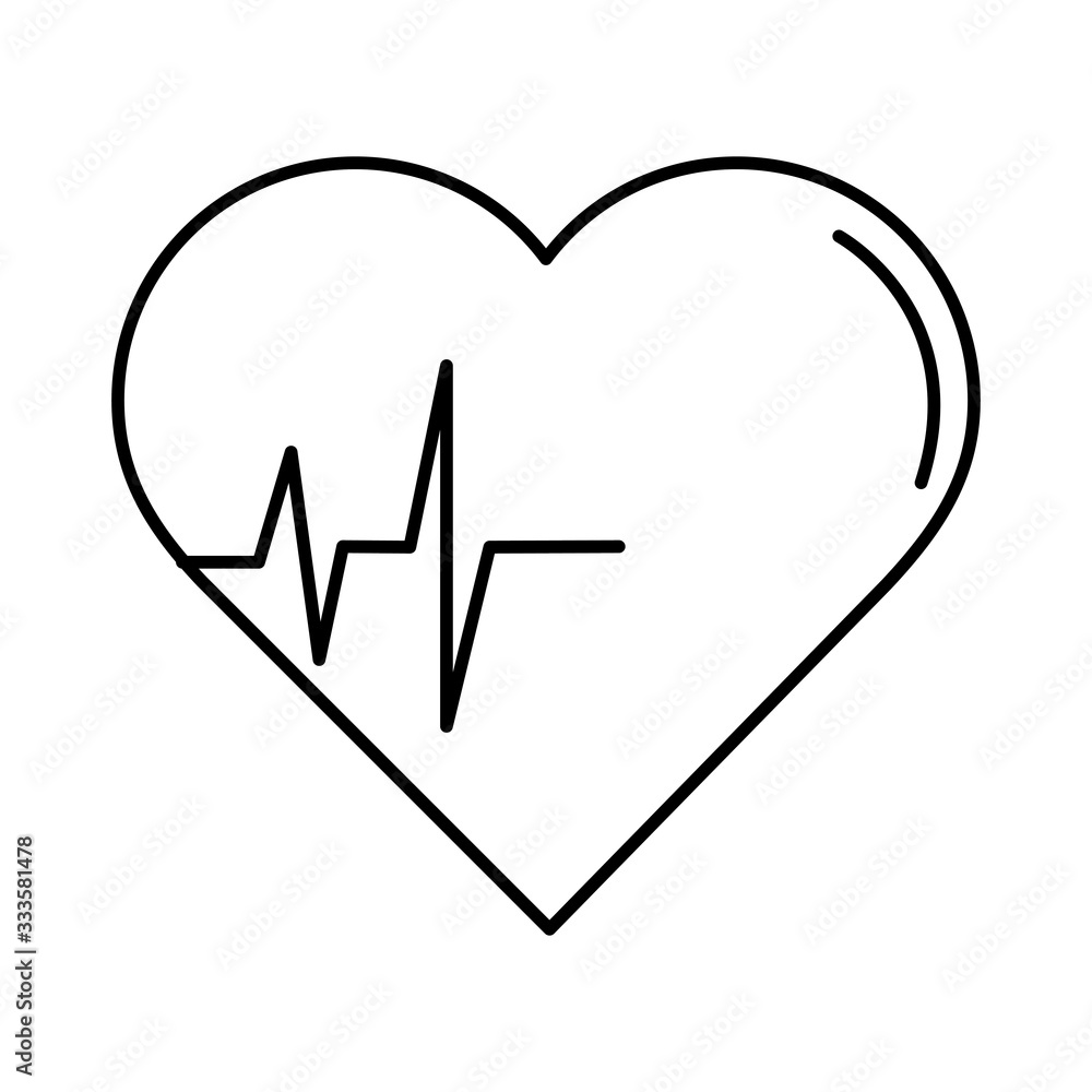 virus covid 19 pandemic heart pulse line style icon virus covid 19 pandemic heart pulse line style icon