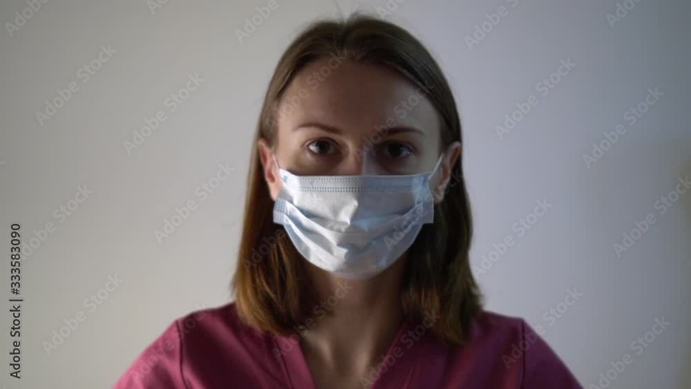 Woman doctor in mask. Doctor lady wearing facial mask. Coronavirus outbreak. Pandemic world situation. Woman doctor in mask. Doctor lady wearing facial mask. Coronavirus outbreak. Pandemic world situation.