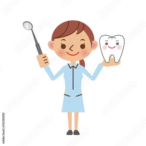 歯鏡を持った歯科助手・歯科衛生士のイメージ