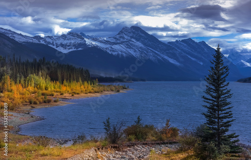 Spray lakes reservoir in Alberta, Canada