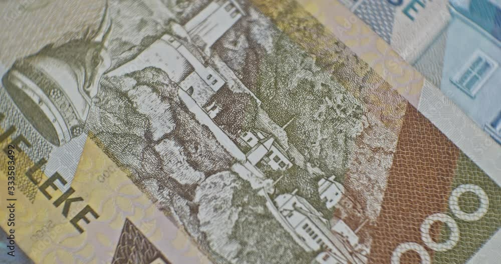 Close up of 5000 Albanian LEK. Albania national currency Close up of 5000 Albanian LEK. Albania national currency