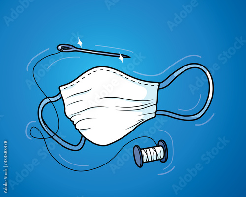 Hand-sewn face mask for protecting health
