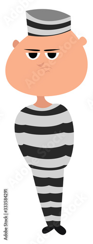 Angry prisoner, illustration, vector on white background