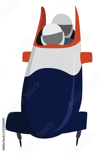 Bobsleigh, illustration, vector on white background