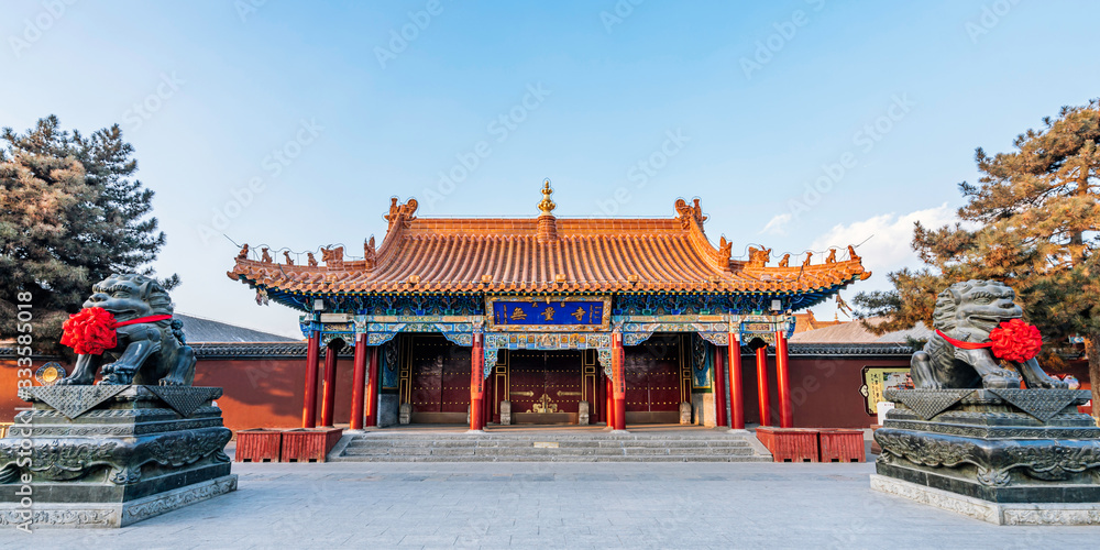 The gate of Dazhao Temple in Hohhot, Inner Mongolia, China
