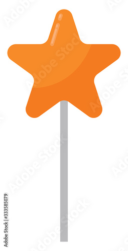 Star on a stick, illustration, vector on white background