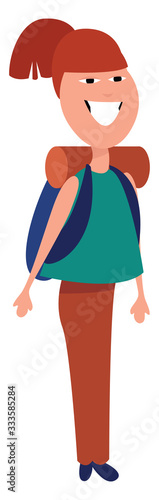 Chinese tourist, illustration, vector on white background