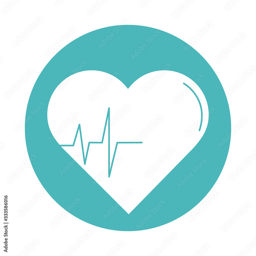 virus covid 19 pandemic heart pulse block style icon virus covid 19 pandemic heart pulse block style icon