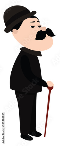 Hercule Poirot, illustration, vector on white background
