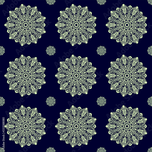 Neon mandala pattern, illustration, vector on white background