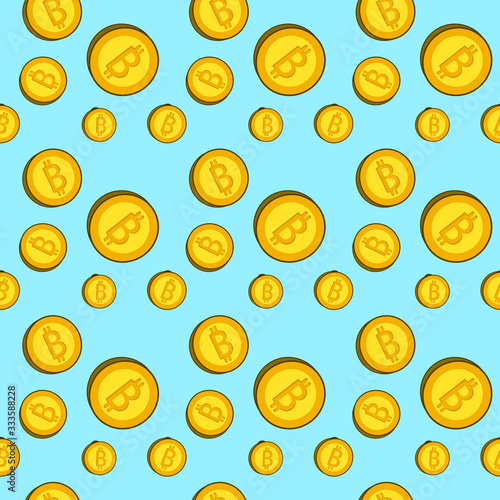 Bit coin pattern, illustration, vector on white background